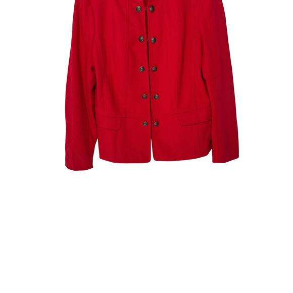Talbots Blazer Red Mandarin Collar Office Work Business Button Front Size 14 - Picture 4 of 12